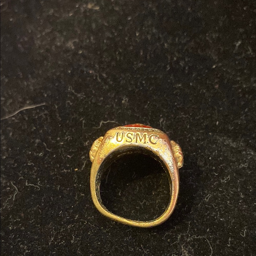 Gold and Red Marine Corps Ring Milton - Picture 5 of 16